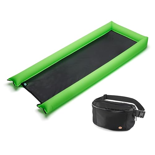 Floaty® Net Bed, Wasserhängematte & Transport Bauchtasche, aufblasbare Pool Luftmatratze mit Liegenetz