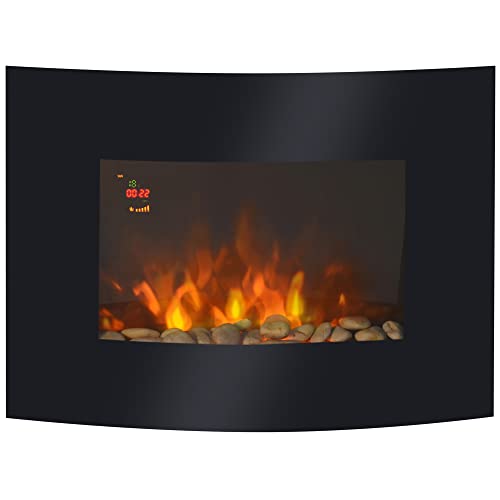 HOMCOM Elektrokamin Kamin Kaminofen Elektrischer Wandkamin 65 x 11,4 x 52cm