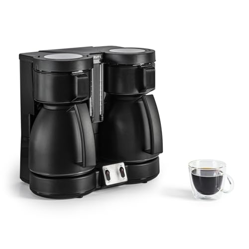 Krups Duothek Thermo Filterkaffeemaschine KT8501 | zwei separate Isolierkannen | Sehr gute Isolierleistung | 2 x 850 W | 2 x 8 Tassen | Schwarz
