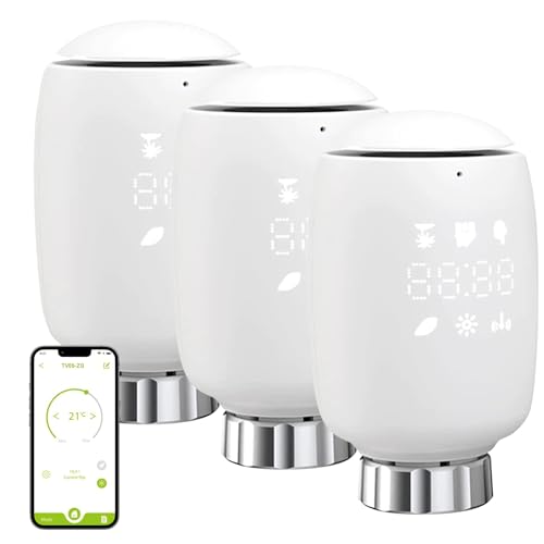 Smart Heizkörperthermostat, Smart Heizungsthermostat mit App-Funktion, Programmierbar Heizungsthermostat, Smart Thermostat, Digitales Display, Zeitpläne, Kompatibel mit Alexa/Google Home (3)