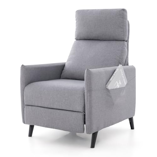 RELAX4LIFE Relaxsessel, Fernsehsessel mit Verstellbarer Rückenlehne & Fußstütze, Ruhesessel mit Liegefunktion, Polstersessel mit Seitentaschen, Sessel für Wohnzimmer Schlafzimmer Lounge Heimkino
