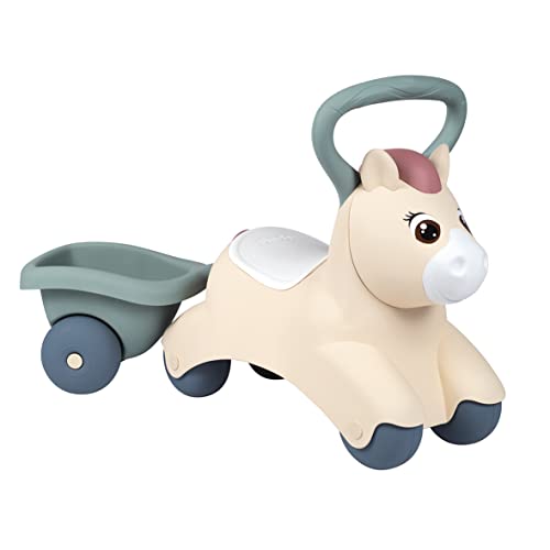 Smoby Toys - Little Smoby Baby-Rutscher Pony - Rutschfahrzeug ab 1 Jahr - Baby-Lauflernhilfe mit kleinem Anhänger