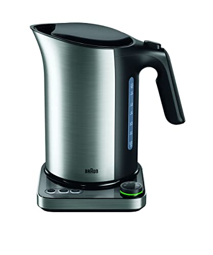 Braun Household Wasserkocher WK 5115 BK – IDCollection Teekocher mit Schnellkochsystem & Warmhaltefunktion, 5 Temperaturstufen ideal für Tee, 1,7 L Füllmenge, 3000 Watt, Schwarz/Edelstahl