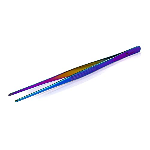 Dschinni Edelstahl-Zange Purple Rain 30cm I Shisha-Zange zum Transport von Kohle I handliche Kohle-Zange aus Edelstahl I multifunktionales Shisha-Zubehör als Lochstecher & Tabak-Gabel