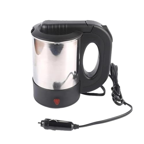 500ml Auto Wasserkocher Edelstahl, 12V Reisewasserkocher Zigarettenanzünder Wasserkocher, Auto Camping Reise Wasserkocher Schnelles Aufheizen Auto Kettle