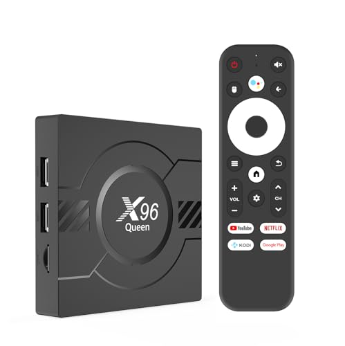 Puersit Android 10.0 TV Box, X96 Queen, Allwinner H313 Quad Core Arm Cortex A53, 2GB RAM 8GB ROM Smart TV Box, Soporte 4K 3D HDR, 2.4G/5.8G WiFi,BT5.0 Remote Control