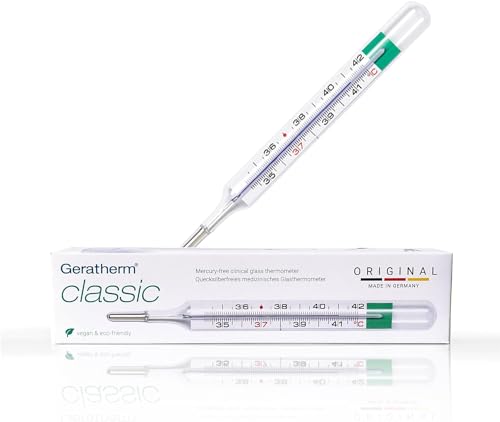 GERATHERM classic MDR Fieberthermometer analog/Fieberthermometer ohne Quecksilber/analoges Fieberthermometer ohne Batterien/Thermometer Made in Germany