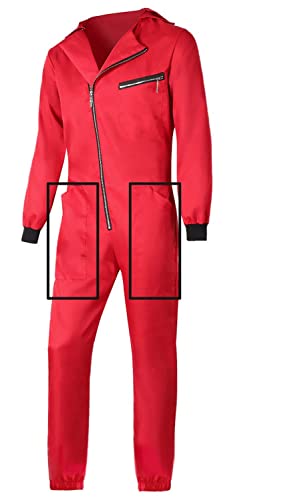 Seawhisper Haus Jumpsuit des Geldes Kostü La Casa Anzug De Papel Herren Karneval Kostüm Roter Overall Bankräuber Dieb Damen Mann Faschingskostüme