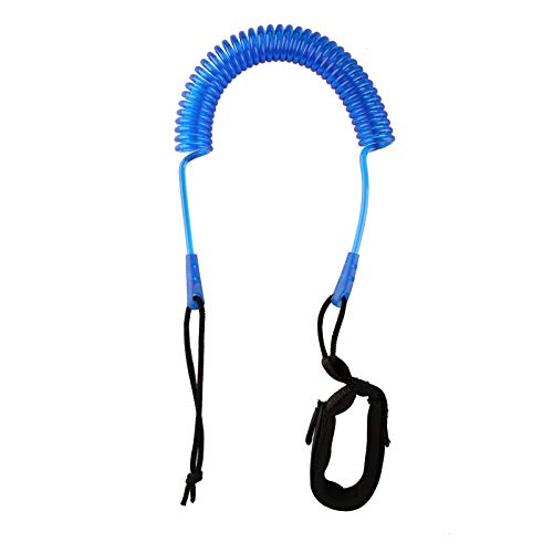 JOIBA Sup Leash Coiled 10' Leash Sup Leg Rope Strap Stand Up Paddle Board Coiled Spring Leg Foot Rope Surfleine für Surfbrett（Blau）