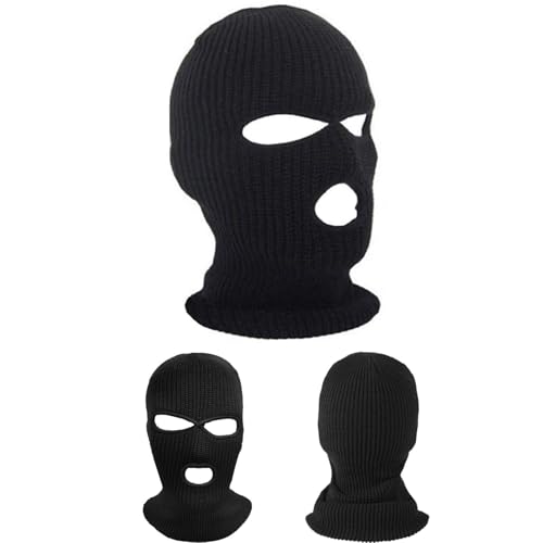 2 Stücke 3-Loch Volle Gesichtsabdeckung Sturmhaube, Winter Sturmmaske, Skimaske, Balaclava, Schwarz Maske, Ski Mask, Ski Maske, Skimaske Herren, Sturmhauben Für Draußen, Für Herren Und Damen