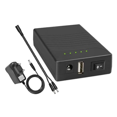 TalentCell Powerbank, Externer Akku, Lithium-Ionen-Akku, Wiederaufladbar, 36 W, 12V/3000 mAh, Doppelausgang 12 V/5 V mit Ladegerät, für LED-Leuchtstreifen, CCTV-Kameras, etc, Schwarz
