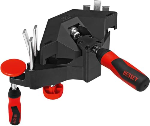 BESSEY Winkel-Türfutter-Richtzwinge WTR, Spannweite Futterstärke 8 - 30 mm Verstellweg 32 mm, Für sauber fixierte und stabilisierte Futterecken, Gewicht 1,05 Kg