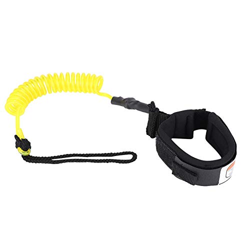 Nikou Surfleine, Stand Up Paddle Board 5mm Spiralfeder Fußseil, SUP Leash Surfen Leine Sicherheitsfuß Seil Zubehör für Surfboard (Gelb)