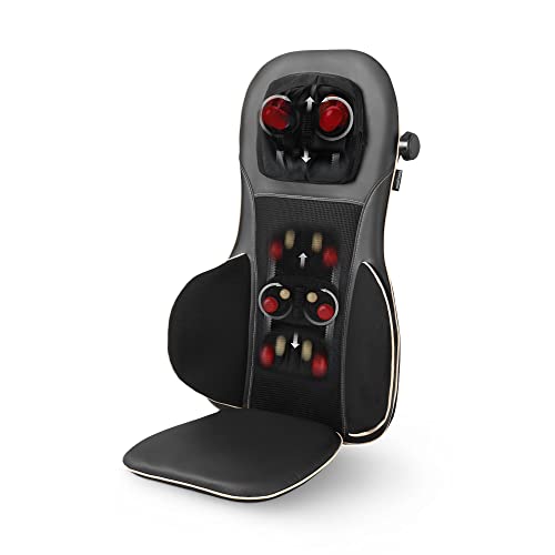 medisana MC 825 Shiatsu Massagesitzauflage, Rückenmassage und Nackenmassage, Massagematte mit Wärmefunktion, 3 Intensitäten, Rückenmassagegerät mit Rotlichtfunktion, für zu Hause & das Büro