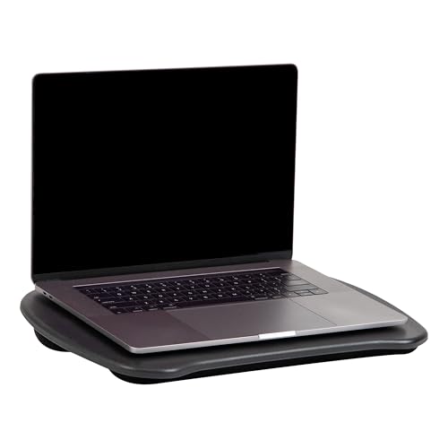 Mind Reader Tragbarer Laptop-Schreibtisch mit Griff, integriertes Kissen für Komfort, Schwarz, 12.5 D x 17 W x 3 H