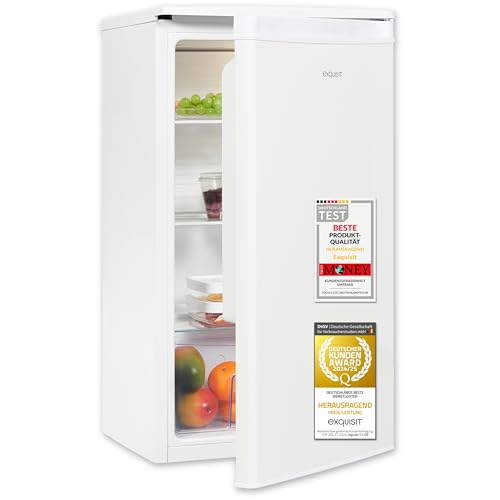 Exquisit Vollraumkühlschrank 75 Liter, Freistehend, Kühlschrank klein und kompakt, 45cm Breit, LED-Innenbeleuchtung, KS585-V-091E