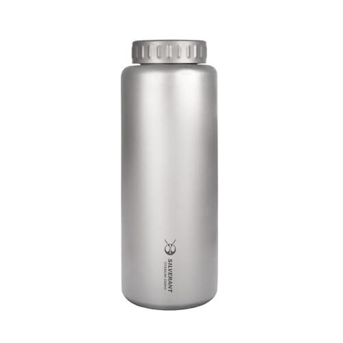 SILVERANT Titan-Wasserflasche, große Kapazität, Sportflasche mit breiter Öffnung, ultraleichte Camping- und Wander-Trinkflasche, 1500ml