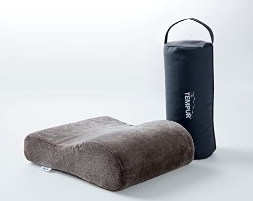 TEMPUR Reisekissen Memory Foam, ergonomisches Reise-Nackenkissen inkl. Tragetasche, Anthrazit, Größe 25 x 31 x 10/7 cm