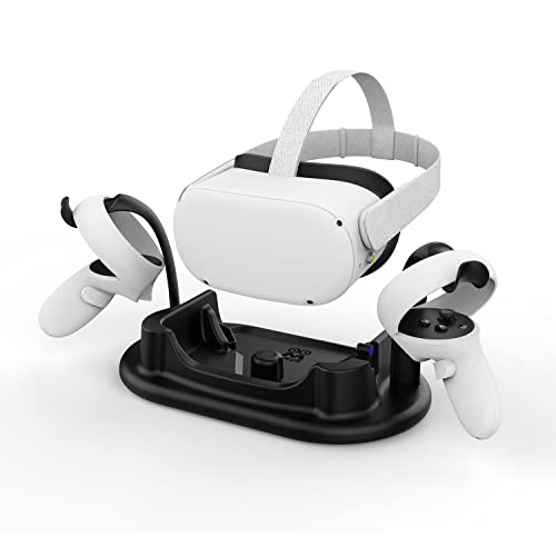 AMVR-Ladestation für Quest 2,Headset-Display-Ständer und Touch-Controller-Halterung, mit USB-C-Ladekabel