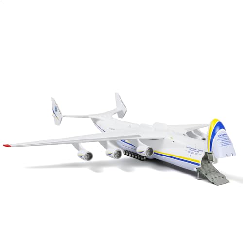 NUOTIE AN-225 Mriya Modellflugzeug-Set im Maßstab 1:200 Modell des Transportflugzeugs aus lackiertem Metall Ukrainisch 17,3 Zoll mit Ausstellungsständer Kit Flugzeug Modell