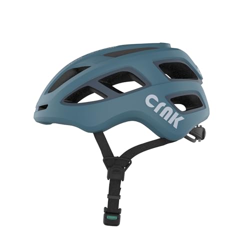 CRNK Veloce Fahrradhelm – Leichter & Stylischer Unisex Helm für E-Bike, Rennrad & Mountainbike – In-Mold Bauweise für Stoßabsorption – Magnetverschluss & Verstellbare Gurte - BLAU - M
