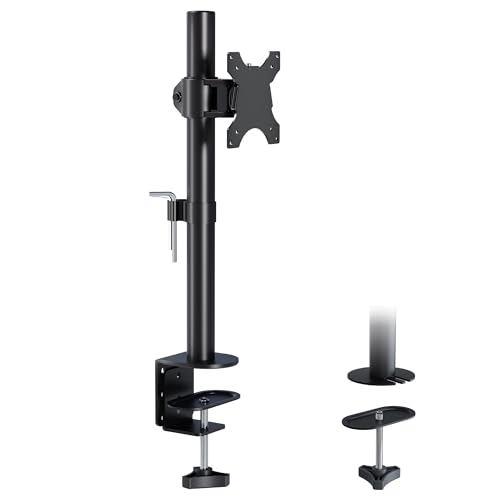 BONTEC Monitor Tischhalterung für 13-34 Zoll Bildschirme, Voll Beweglicher Arm, Unterstützt bis zu 10kg, mit Höhenverstellung, Drehung, Zwei Installationsmethoden, VESA 75/100 Kompatibel