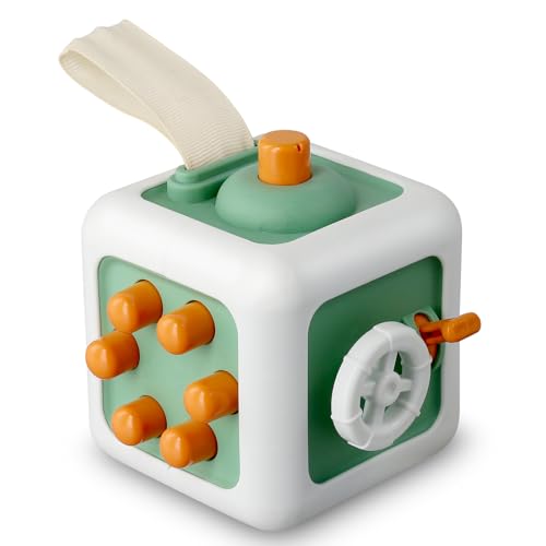 ALFFREUDE Motorikwürfel Montessori Spielzeug ab 1 Jahr Sensorik Spielzeug Baby Motorikspielzeug Kleinkind Aktivitätswürfel Sensory Toys 1 2 3 Jahr Early Education Magic Cube Dynamische Musik