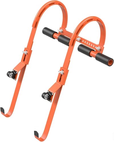 BBTEQEKN Leiterhaken mit Rädern, 2 Stück Leiter Dachhaken Set Leiterzubehör mit Festen Rädern und Gummigriff T-Bar, Verstellbares Gestänge, Maximale Tragfähigkeit 227 kg