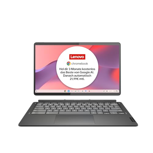 Lenovo Chromebook IdeaPad Duet 5 2-in-1 Tablet | 13,3' Full HD Touch Display | Qualcomm Snapdragon 7c Gen 2 | 8GB RAM | Qualcomm Grafik | QWERTZ | grau | inkl. Lenovo USI Pen, dunkelgrau, inkl. Stift