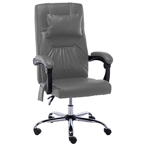 WEMYUFURN Massage-Bürostuhl Anthrazit Kunstleder, Bürostuhl, Arbeitsstuhl, Ergonomischer Bürostu für maximalen - Bürostuhl für den Arbeitsplatz oder das Homeoffice