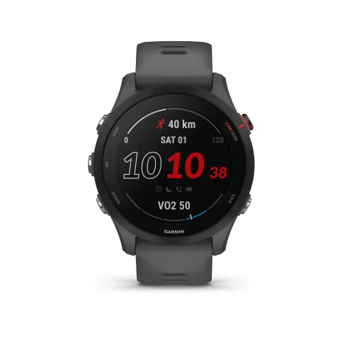 Garmin Unisex – Erwachsene Forerunner 255 GPS-Laufuhr, Schiefergrau/Schwarz, One Size