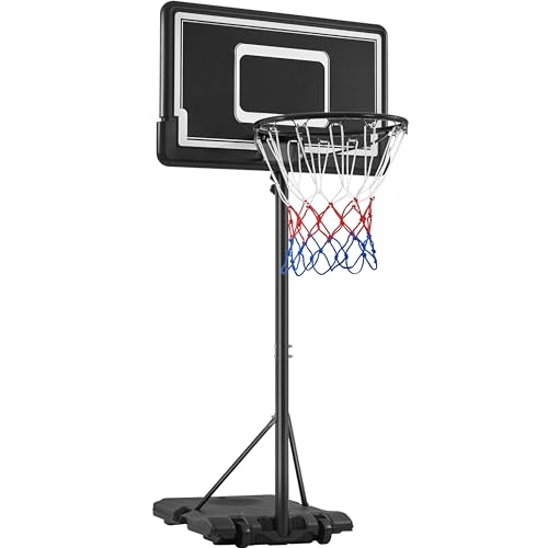 Yaheetech Mobiler Basketballständer Höhenverstellbarer Basketballkorb Korbanlage mit Rollen Basketballanlage für Indoor/Outdoor Verstellbare Korbhöhe 219 cm – 249 cm