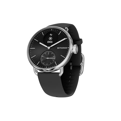 WITHINGS ScanWatch 2 - Connected Healthwatch, Herren Damen, EKG Elektrokardiogramm, SpO2, Temperatur, Schlaftracking, Atemwegsgesundheit, Aktivitäten, Kalorien, Wasserdicht, 30Tage Akku, Android iOS