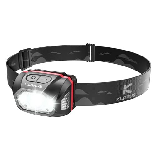 klarus HM1 440 Lumen wiederaufladbare Gestensensor Stirnlampe Kopflampe, 5 Modi 70 Stunden Laufzeit, IPX6 wasserdichtes LED Stirnlampe für Laufen, Camping, Wandern, Jagen…