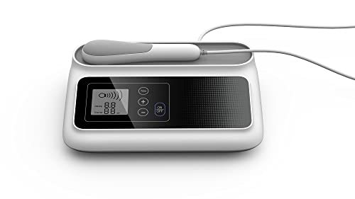 Ultraschalltherapiegerät 1MHz Tragbares Massagegerät zur Muskel- und Gelenkentlastung, 5-stufige Einstellgetriebe, Ultraschall-Physiotherapie-Massagegerät für den Heimgebrauch (White-AKCS01)
