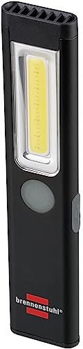 Brennenstuhl LED Akku Handleuchte PL 200 AC/LED Taschenlampe mit COB LED (200lm, inklusive USB C Ladekabel, bis zu 12h Leuchtdauer, Inspektionsleuchte COB mit Magnet und Clip)