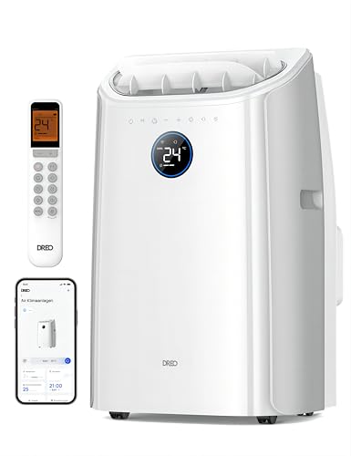 Dreo Tragbare Klimaanlagen, 10.000 BTU AC Einheit für Schlafzimmer mit Drainagefreier Kühlung, 46dB leise, APP/Stimme/Fernbedienung, 24h Timer mit Ventilator & Luftentfeuchter, Smart Klimaanlage
