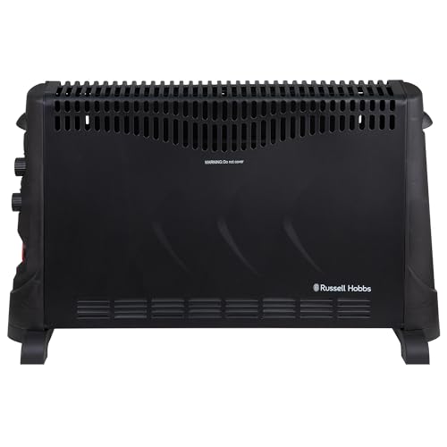 Russell Hobbs 2000W/2KW Elektrische Konvektorheizung mit 24-Stunden-Timer, schwarz, 3 Heizstufen, Überhitzungsschutz, einstellbarer Thermostat, 20 m² Raumgröße, RHCVH4002B