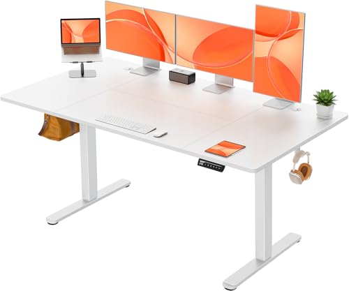 ErGear Elektrisch Höhenverstellbarer Schreibtisch 160x80 cm, Schreibtisch Höhenverstellbar mit 4 Memory-Funktion, Gaming Tisch mit Vierteilige Tischplatte