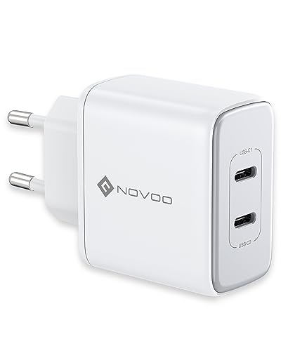 NOVOO Schnellladegerät USB C 35 W 2 Port Typ C, Schnellladegerät für iPhone 14 Pro Max 13 Pro 12 Pro Galaxy S23 Ultra Plus S22 MacBook Pro MacBook Air M1 M2 iPad Pro Air Steam Deck