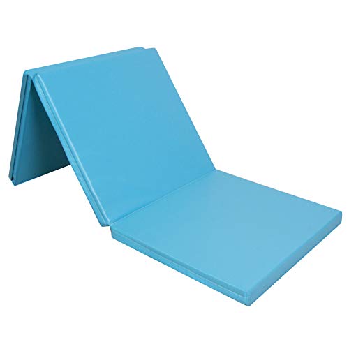 CCLIFE 180x60x5cm Klappbare Weichbodenmatte Turnmatte für Zuhause Fitnessmatte Gymnastikmatte rutschfeste Sportmatte Spielmatte, Farbe:Hellblau