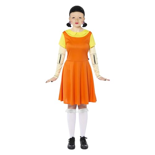 (PKT) (9915308) Adult Ladies Squid Game Doll Deluxe Costume (UK 12-14)