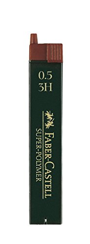 FABER-CASTELL 120513 - Feinmine Super Polymer, 0,5 mm, Härtegrad 3H, 12 Stück