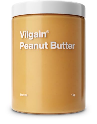 Vilgain BIO Erdnussbutter 1kg – 100% natürlich, ohne Zucker & Palmöl, vegan, crunchy, reich an Eiweiß & Vitaminen, Bio-Qualität, ideal für Brotaufstriche, gesunde Rezepte & Snacks (1000g, Feine)