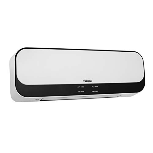 Tristar Elektroheizung – 2000 Watt – Oszillierend – 18°C-45°C – PTC Keramik – Wandmontage – Timerfunktion – mit Fernbedienung – KA-5075 – Weiß