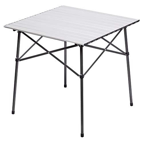 PORTAL Campingtisch klappbar Klapptisch Camping faltbar mit Aluminium Tischplatte belastbar 80kg mit Tragetasche für Picknick Grillen Garten Balkon
