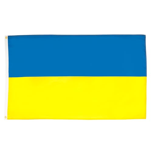 FLAGGE UKRAINE 90x60cm - UKRAINISCHE FAHNE 60 x 90 cm feiner polyester - flaggen AZ FLAG