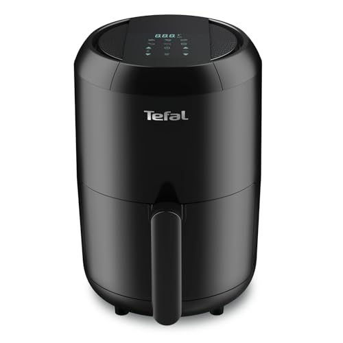 Tefal EY3018 Heißluftfritteuse Easy Fry Compact | Air Fryer für 1-2 Personen | Kapazität: 1,6 L | 6 automatische Programme | Digitales Display | energiesparend | gesunde Friteuse ohne Öl | Schwarz