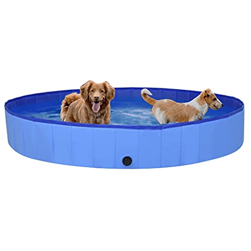 vidaXL Hundepool Faltbar Blau 200x30cm PVC Hunde Planschbecken Schwimmbad