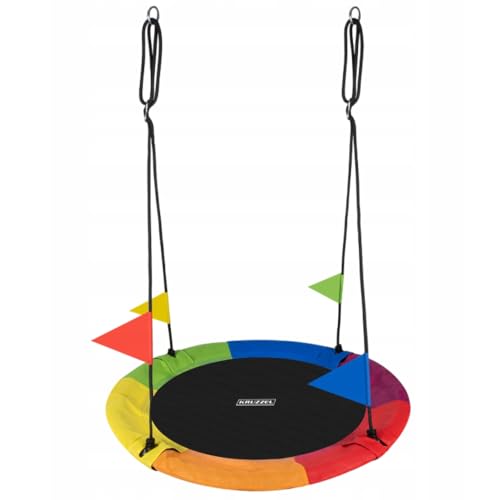 Kruzzel Nestschaukel Outdoor für Kinder und Erwachsene Bis 160 kg - Gartenschaukel Ø 100 cm - Langlebig & Wetterfest - Doppelschaukel für 2 Kinder 25285